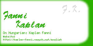 fanni kaplan business card